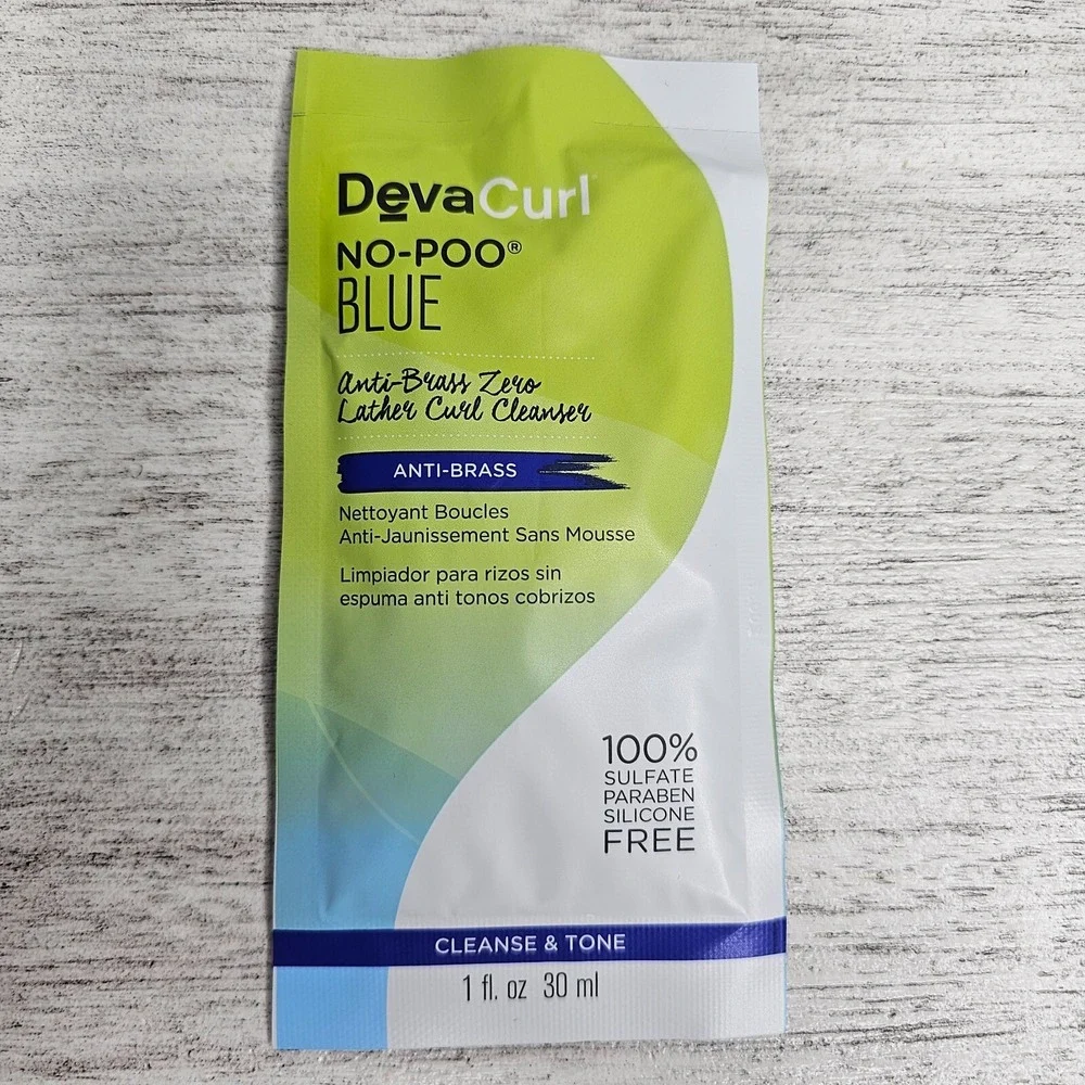 DEVA CURL No-Poo‎ Blue Zero Lather Toning Cleanser 1 fl oz each - LOT OF 5